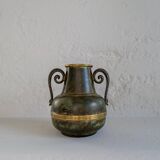 Art Deco vase in bronze and brass by SVM Handarbete, Sweden 1940s