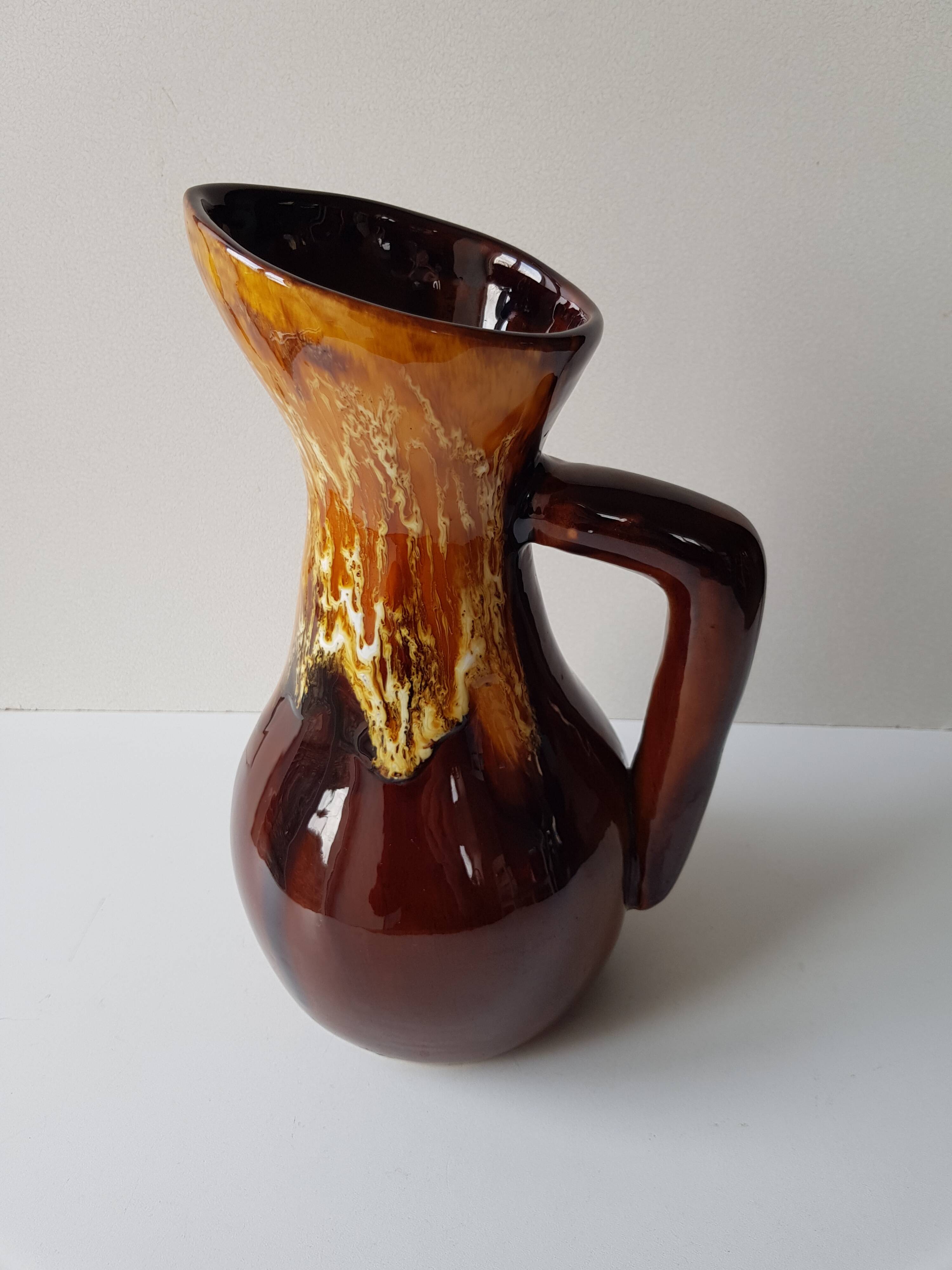 Grand Pichet Vase en céramique hauteur 29cm - style vallauris - années 60