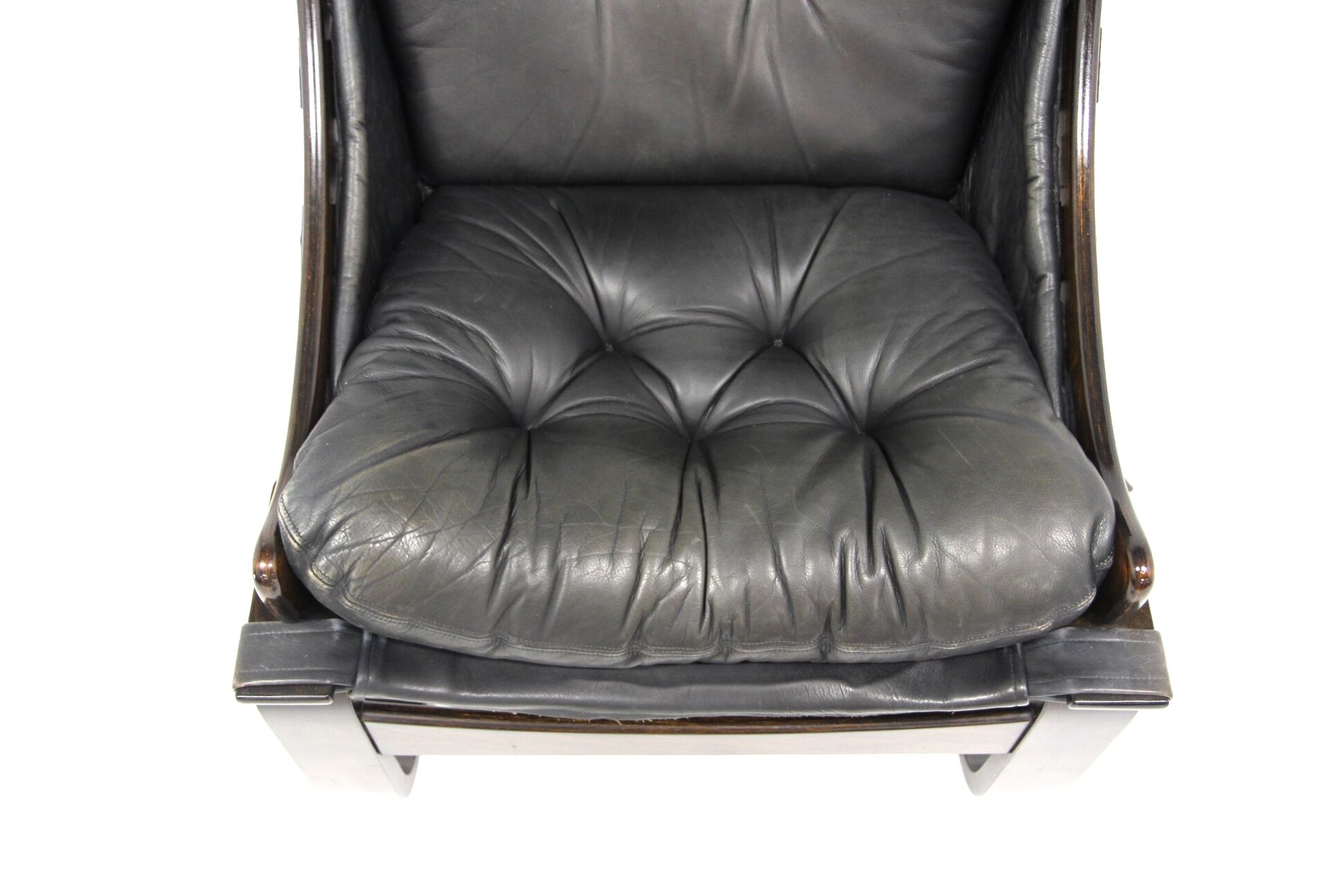 Scandinavian leather armchair Sweden 1960