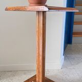 Vintage solid oak saddle plant holder