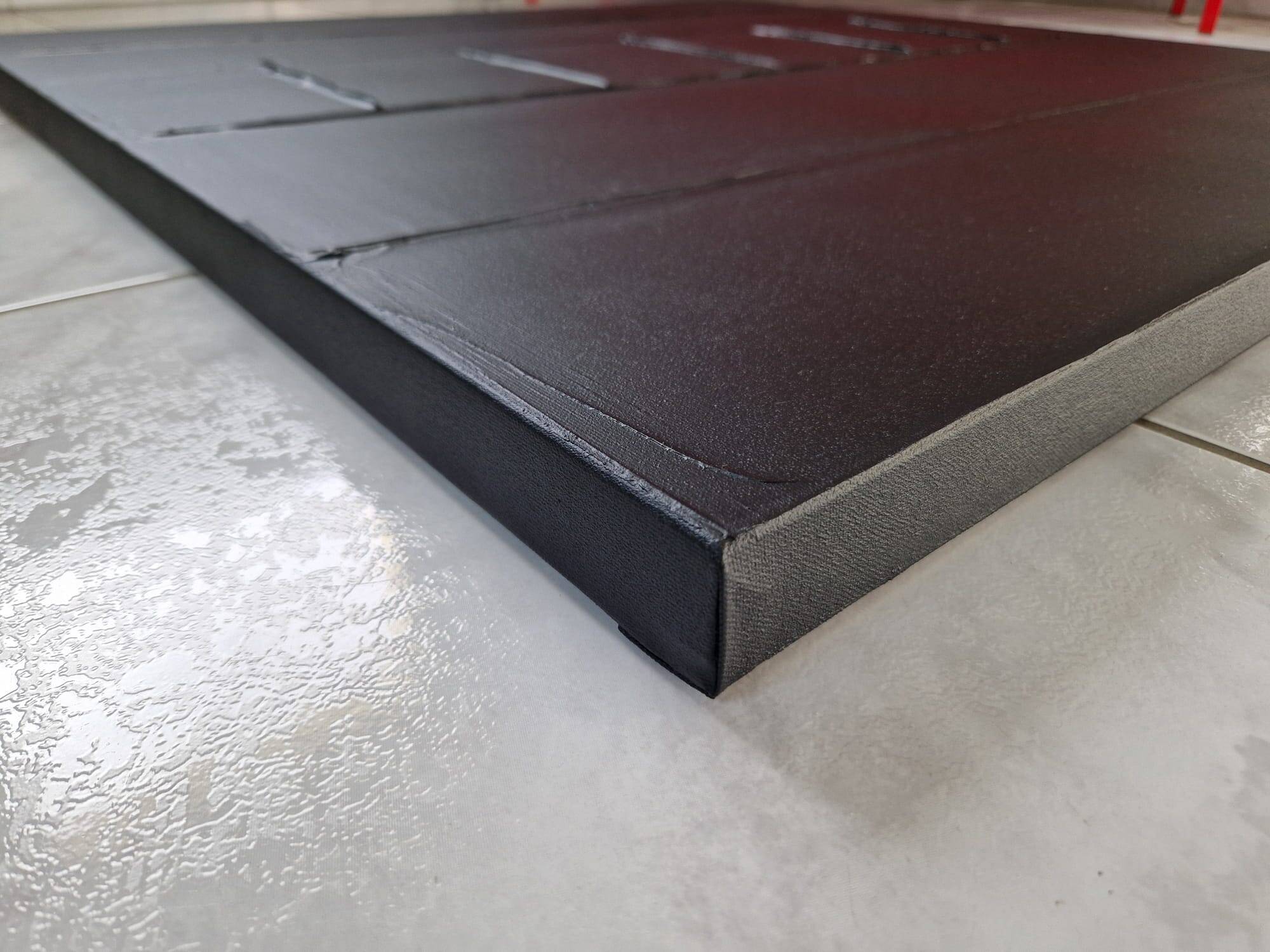 Minimalist monochrome abstract painting in black