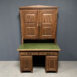 Antique painted pine desk or secretaire with wall unit from Germany late 1800s.