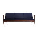 Afromosia & Wool Kandidaten Sofa by Ib Kofod-Larsen for OPE, 1950s