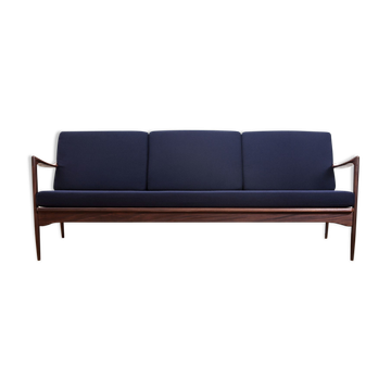 Afromosia & Wool Kandidaten Sofa by Ib Kofod-Larsen for OPE, 1950s