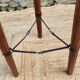 Set of 2 vintage high stools in cowhide and wood