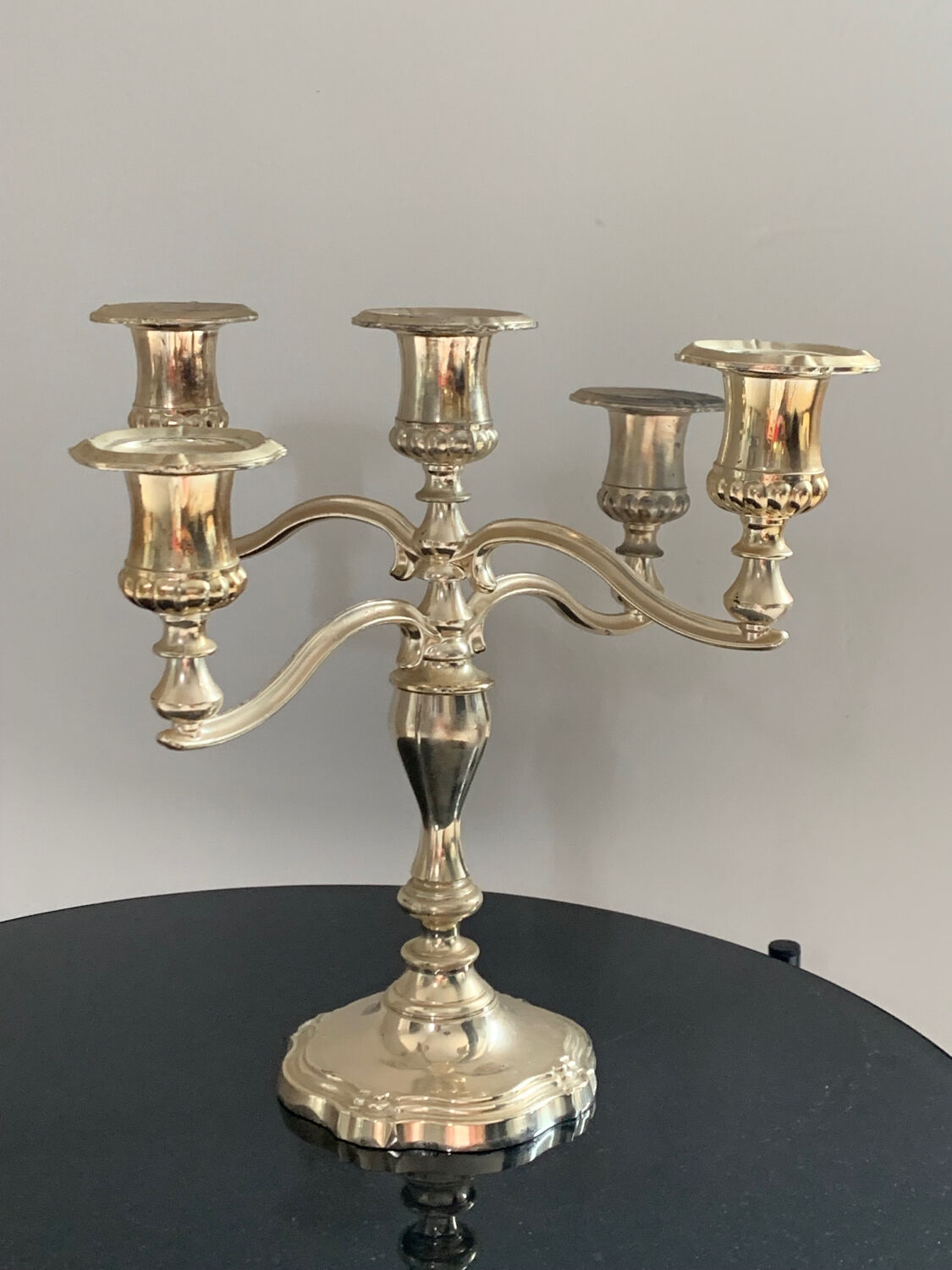 Silver metal candlestick