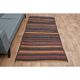 Vintage Turkish Striped Orange Purple Runner Rug 107x233