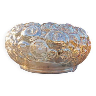 Héléna Tynell snail ceiling / wall light, iridescent amber 1960