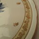 White porcelain pie dish blue and gold décor