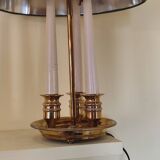 Empire style hot water bottle lamp - bronze and brass candle holder lamp