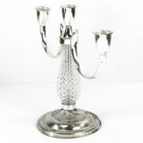 1970s three-point plated candlestick, La Pierre, France