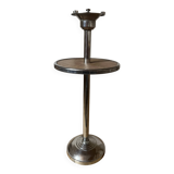 Chrome and wood standing ashtray
