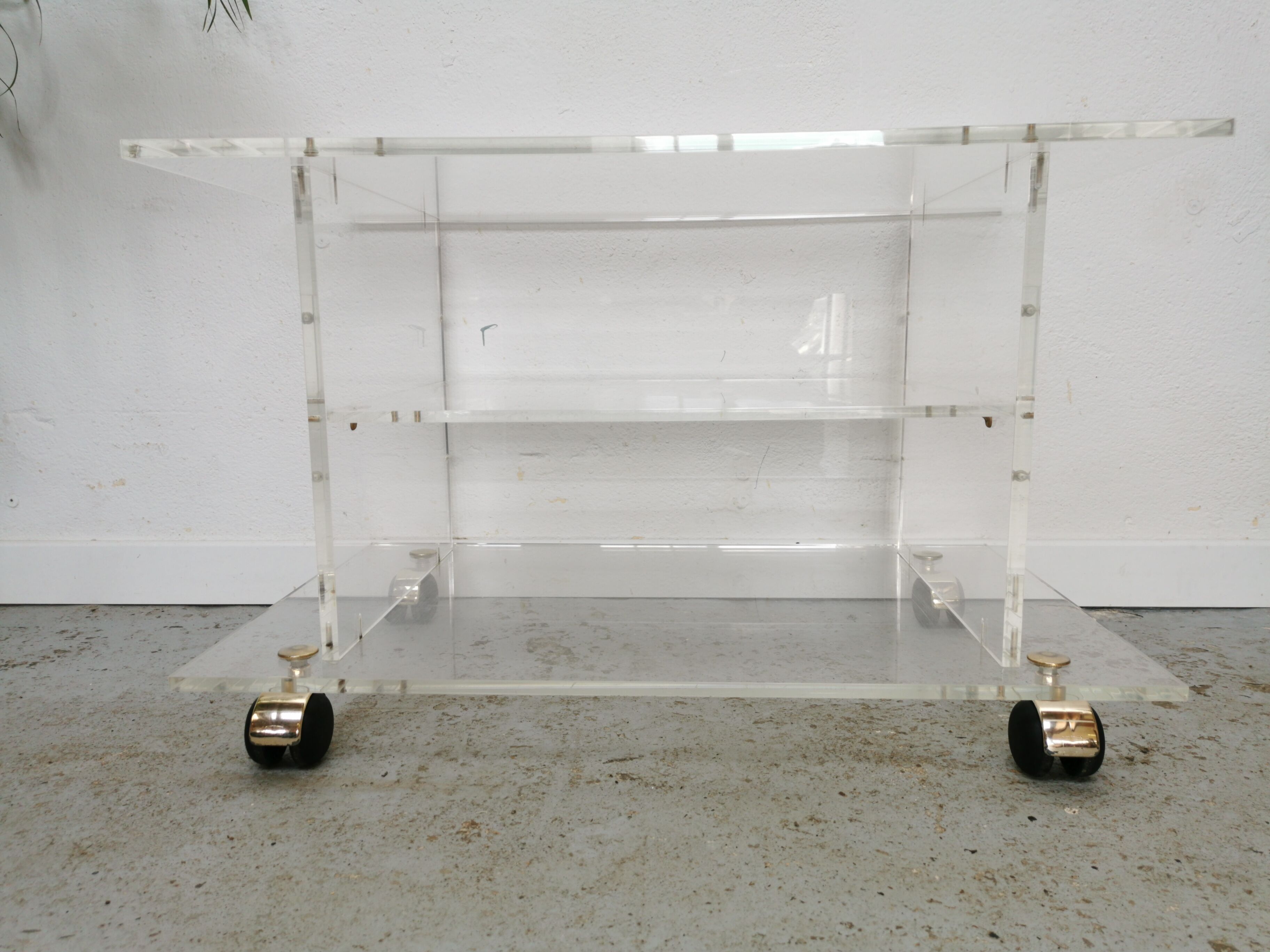 Vintage TV furniture David Lange plexiglass