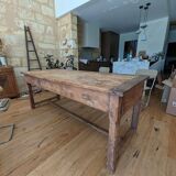 Old farmhouse table in solid elm