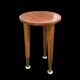 Table d'appoint vintage en bois massif et laiton – Design scandinave mid-ce