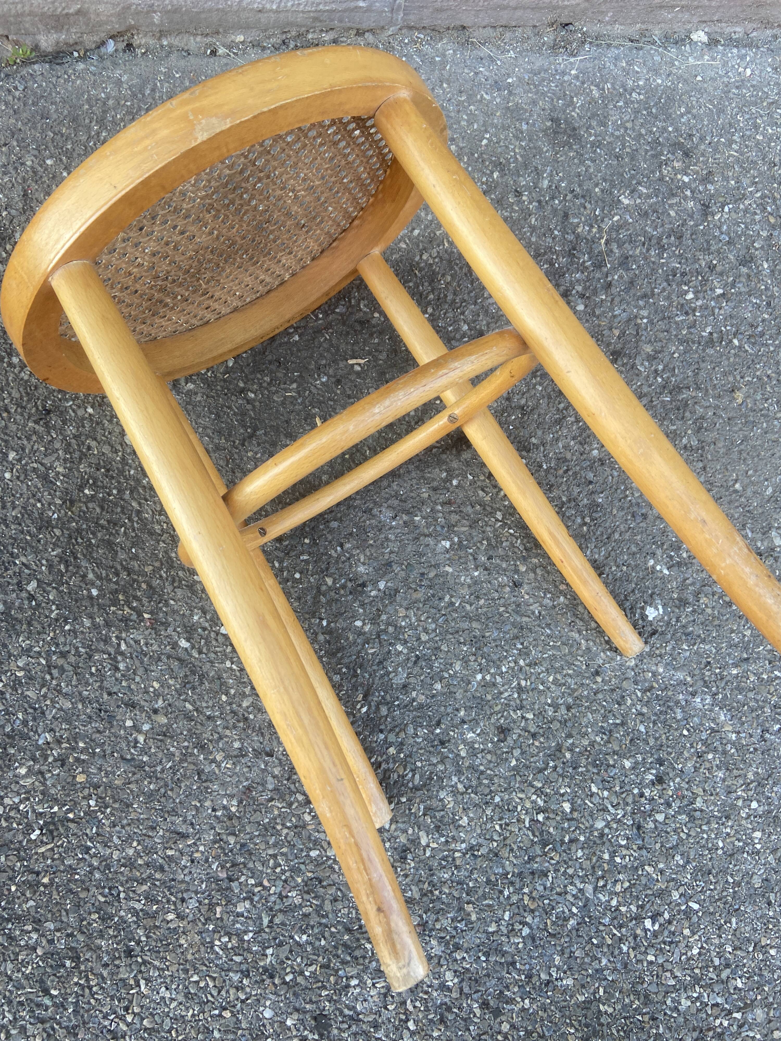 Vintage curved wood stool