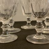 5 old glass glasses, model Cato de Saint Louis, XXth century