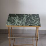 Table d'appoint en marbre vert vintage