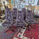6 velvet and wood chairs from the 70s
