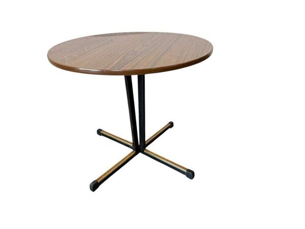 Table d'appoint ronde vintage / table d'appoint avec pied étoile noir