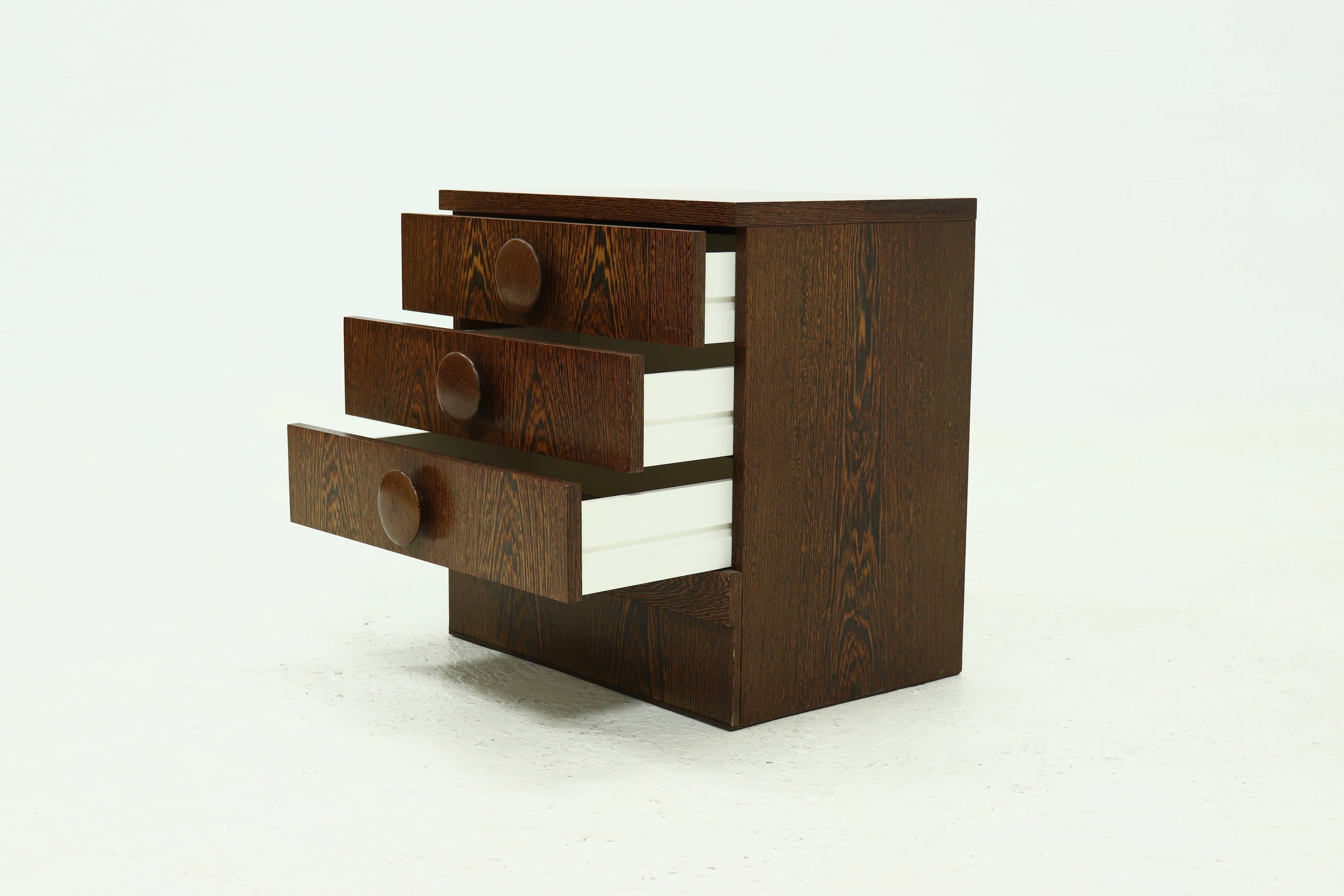 Vintage Wenge Wooden Drawer Cabinet 1960s