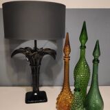 Black ceramic palm lamp