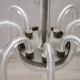 Vintage Clear Murano Glass Chandelier, 1980s