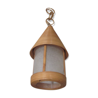 Vintage rattan hanging lamp