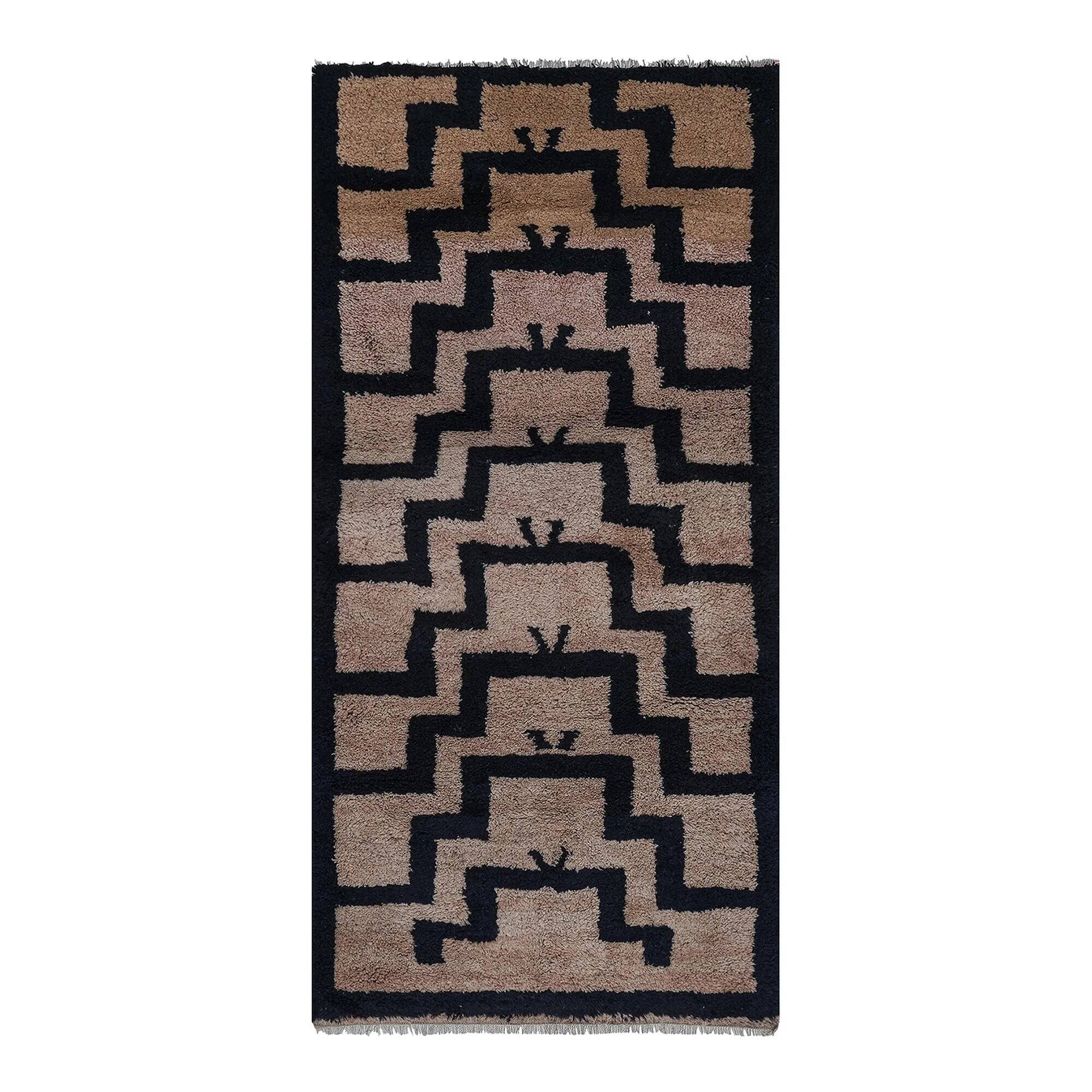 Vintage Turkish rug handmade 94x190 cm