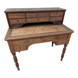 "Bonheur-du-jour" sloping desk in solid oak – Louis-Philippe style
