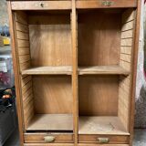 Sliding curtain file cabinet