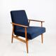 Armchair 'Lis', 1970s navy blue design by Henryk Lis