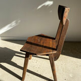 Solid wood chair with hexagonal seat