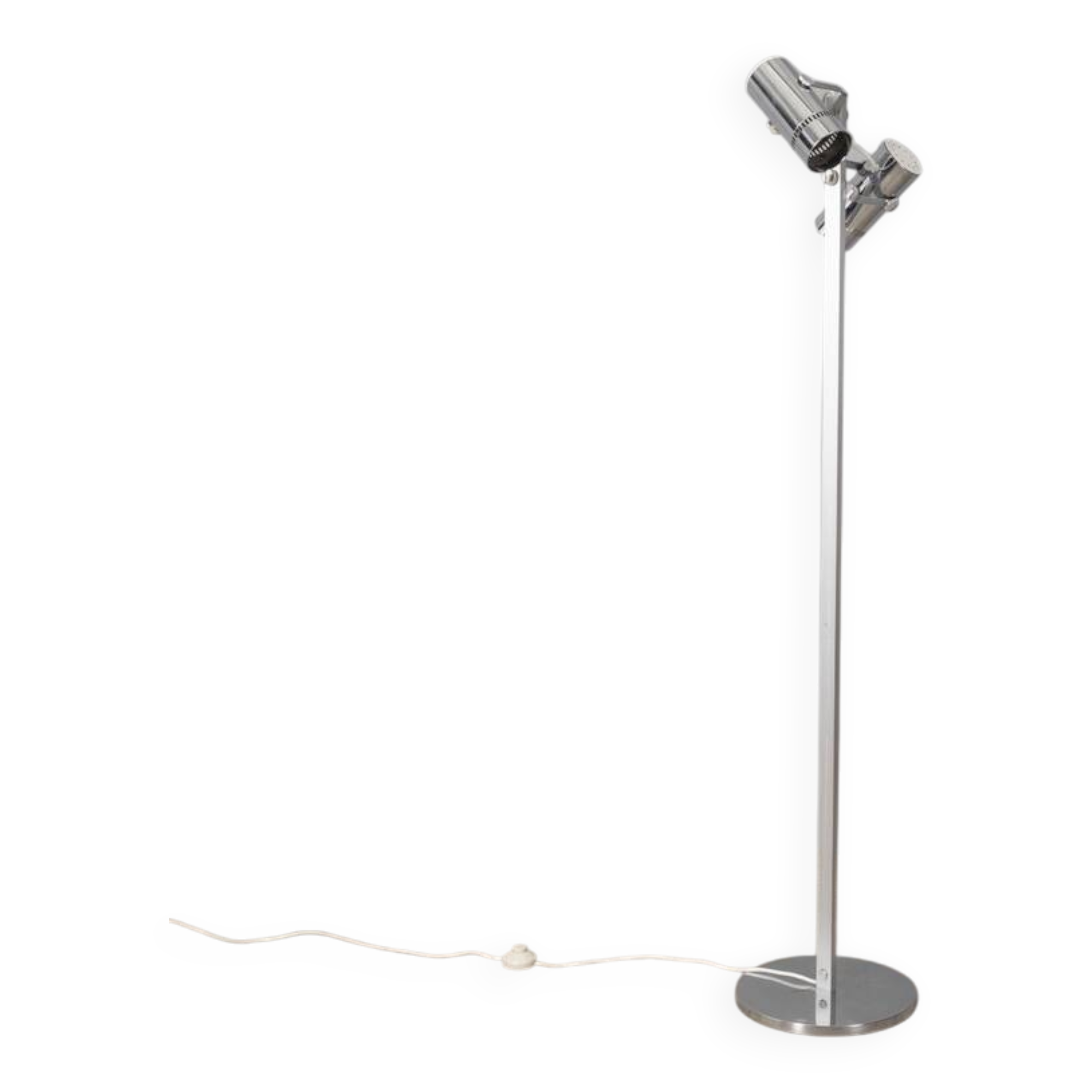 Vintage 70s metal floor lamp with two lights Italian design