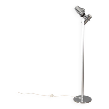 Lampadaire vintage en métal des années 70 à deux lumières design italien