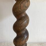Antique lamp in twisted turned wood