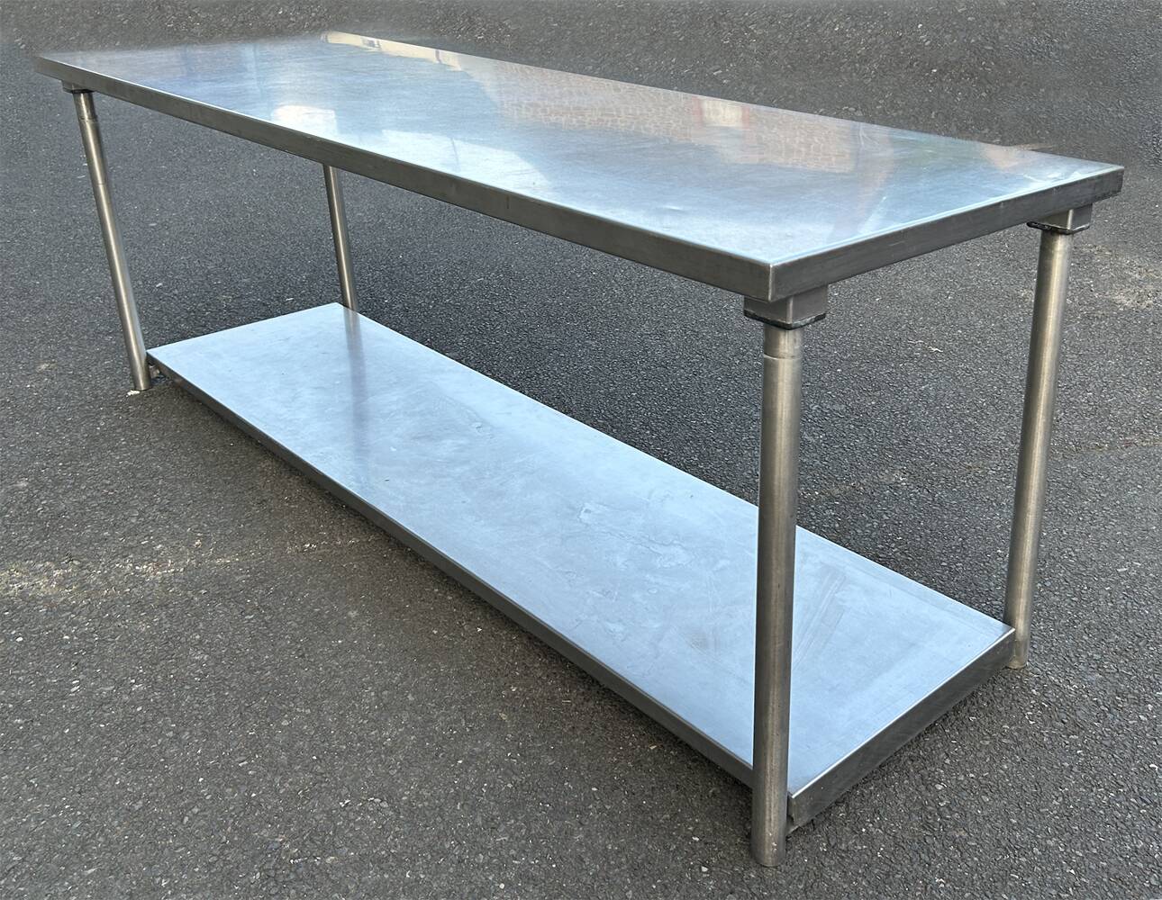 Professional double-top stainless steel table