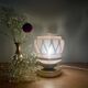 Vintage art deco globe table lamp in pink and gold glass