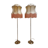 Pair of Bergboms floor lamps, G-024, brass, modern Scandinavian / mid-century style.