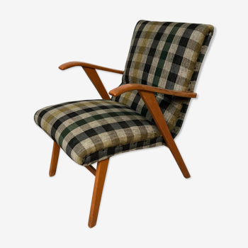 Vintage scottish plaid chair, 60s