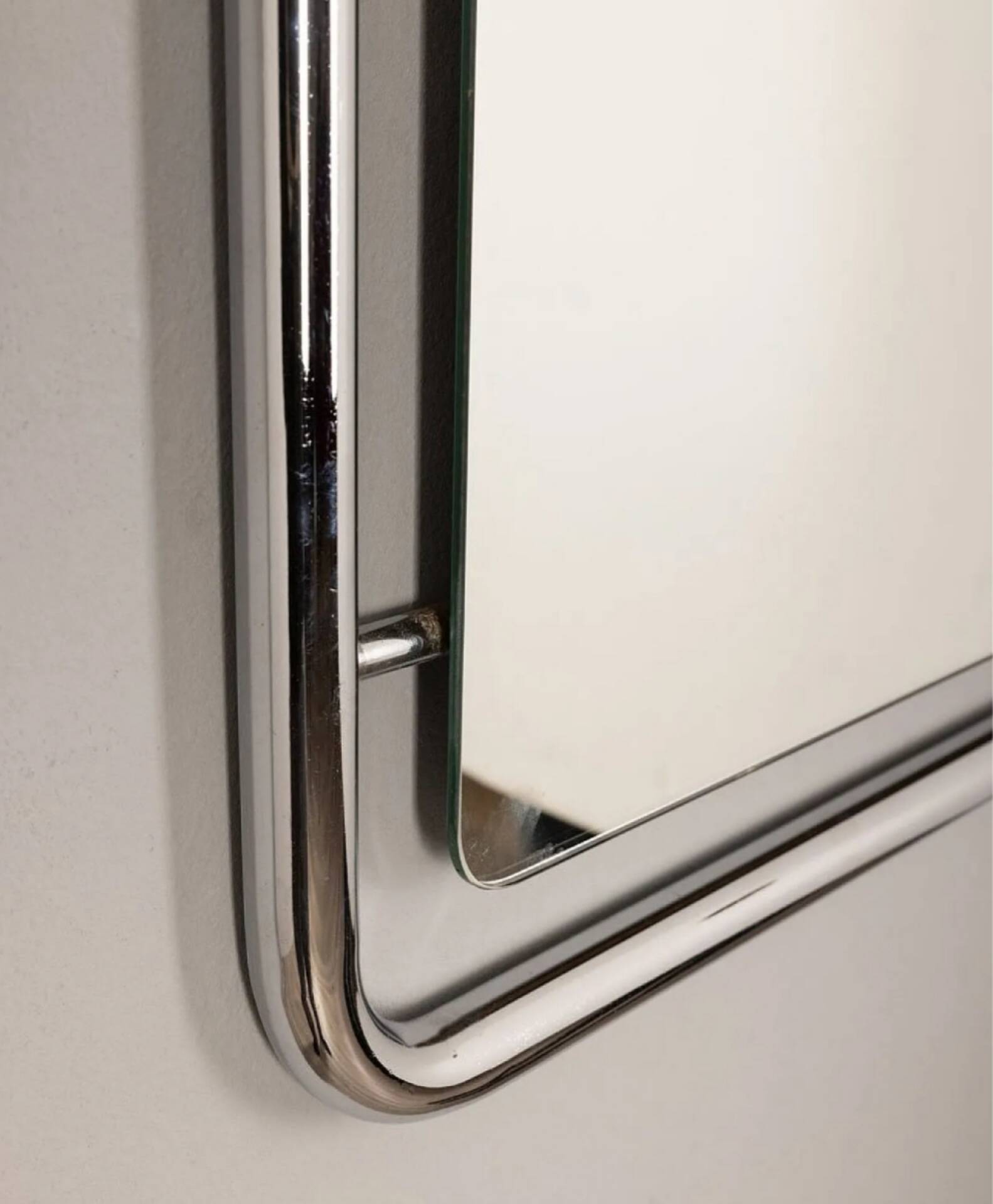 Italian space age wall mirror from the 60s/70s – tubular chrome –