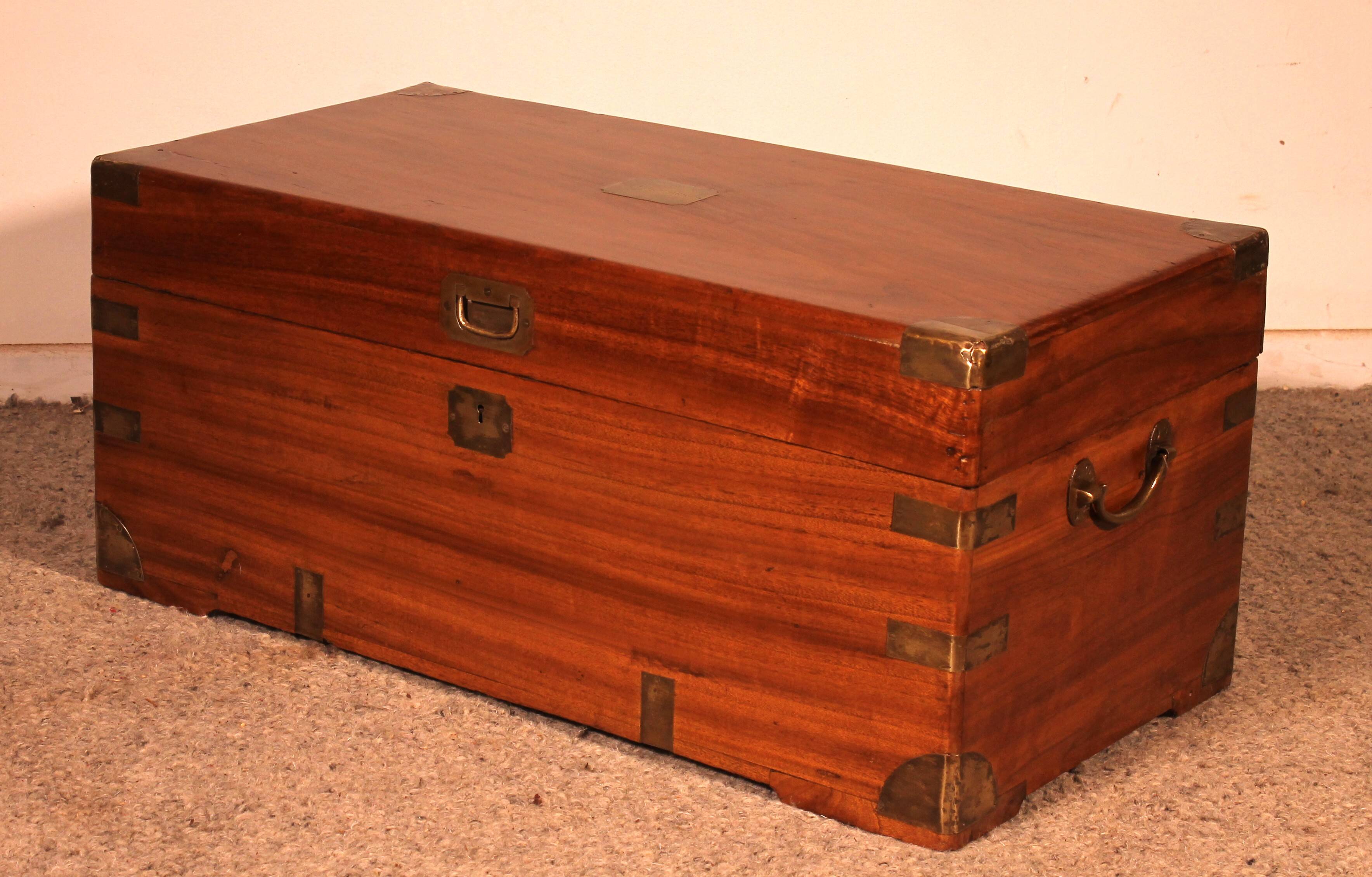 19th Century Camphor Wood Marine Chest