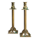 Pair of Antique French copper candlesticks in Baroque style, 1900s
