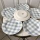 Set of 6 flat plates digoin sarreguemines model "scottish" sky blue 40s-50s