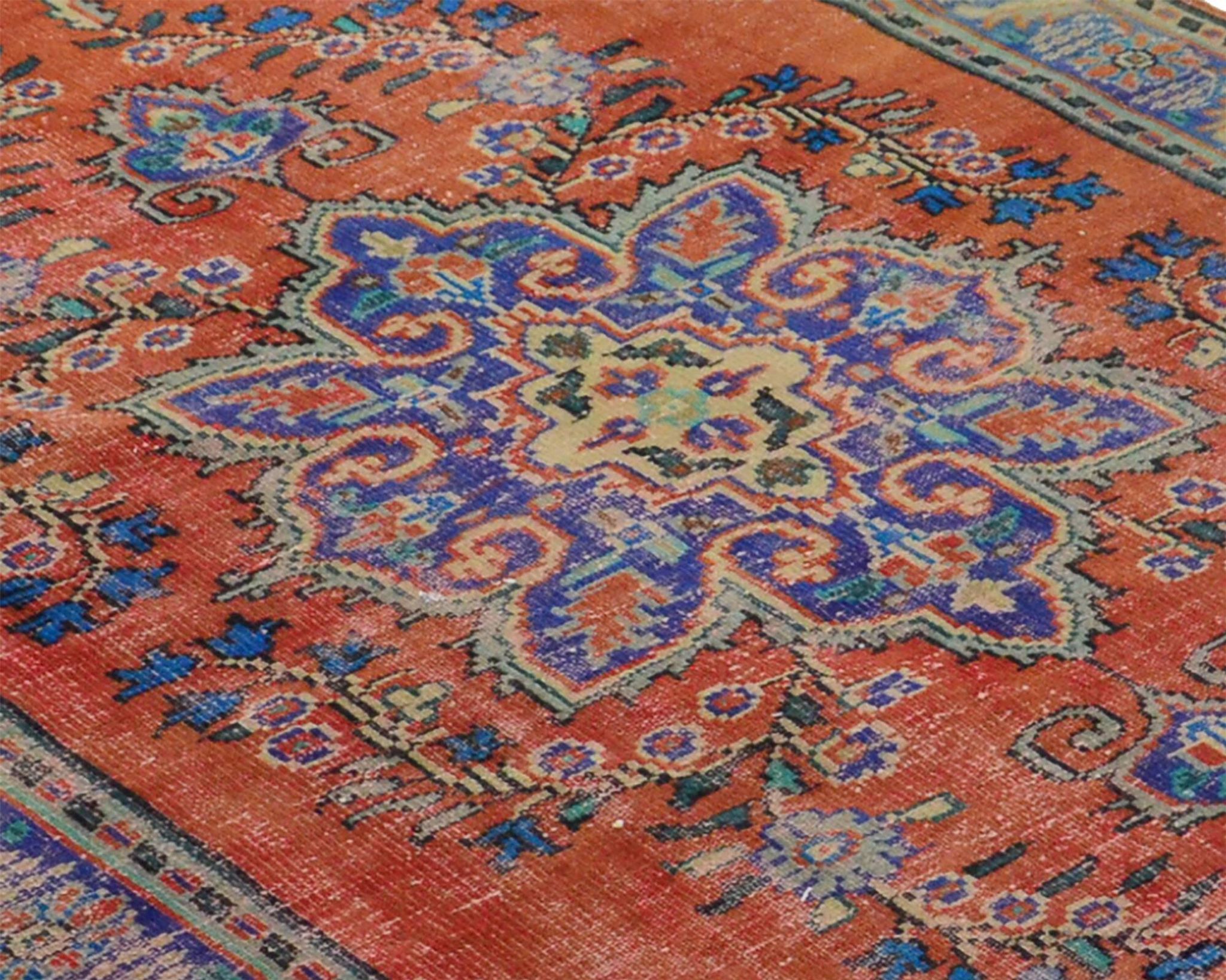 Turkish Anatolian Handmade Vintage Rug 274 cm x 180 cm