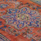 Turkish Anatolian Handmade Vintage Rug 274 cm x 180 cm