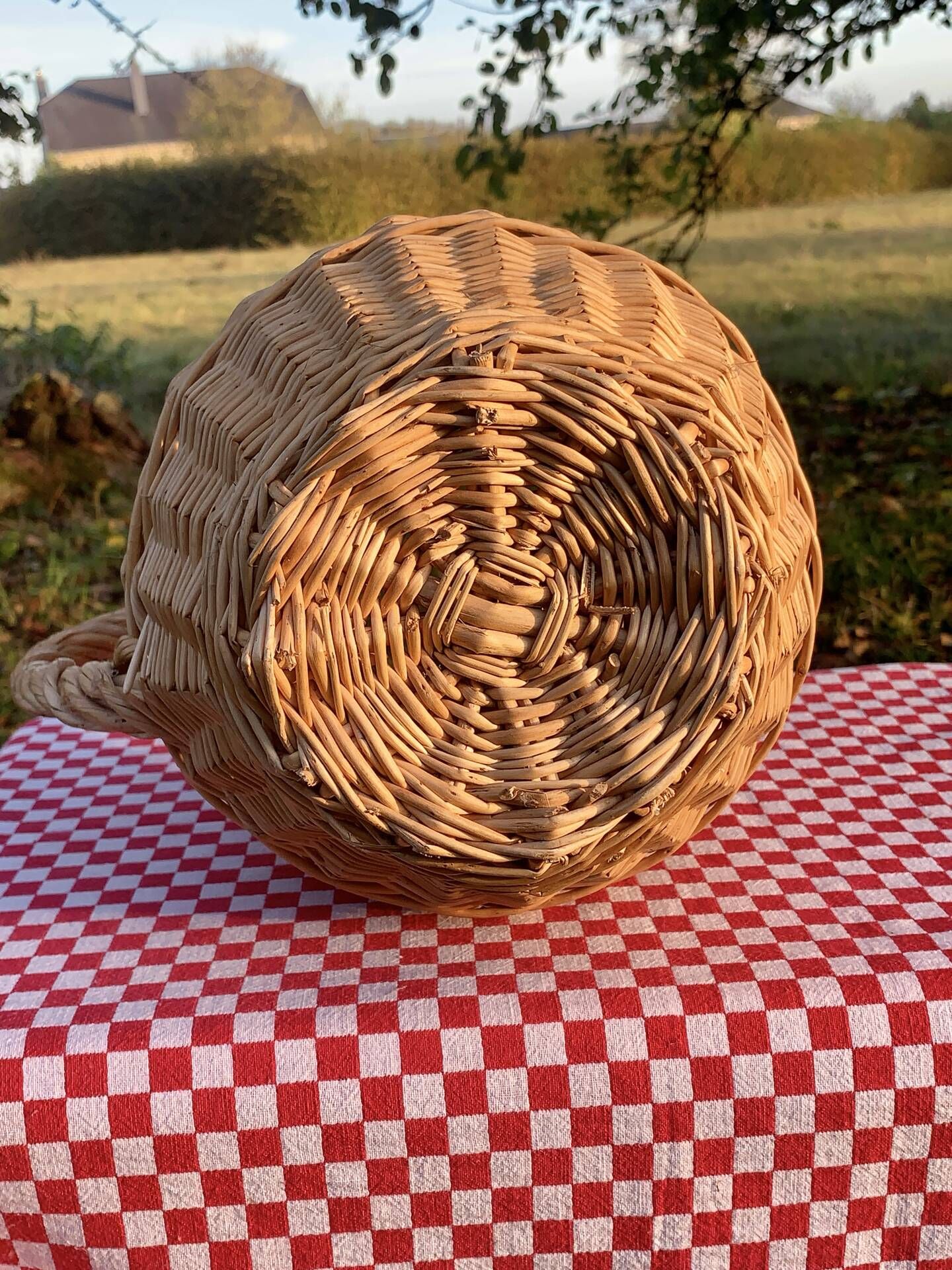 Large vintage wicker jug