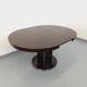 Table ronde de repas vintage en bois d’ébène et métal chromé Space Age
