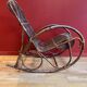 Vintage rocking chair, 60's, rattan and bamboo Rohé Noordwolde