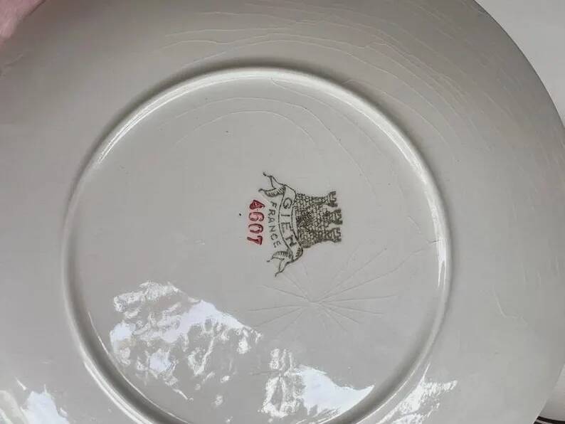 Set of 5 dessert plates Gien – model 4607 vintage - Diameter 19.5 cm